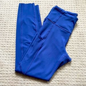 Lululemon Fast Free HR Tight 24" Brushed Nulux, Size 6 Blue Psychic